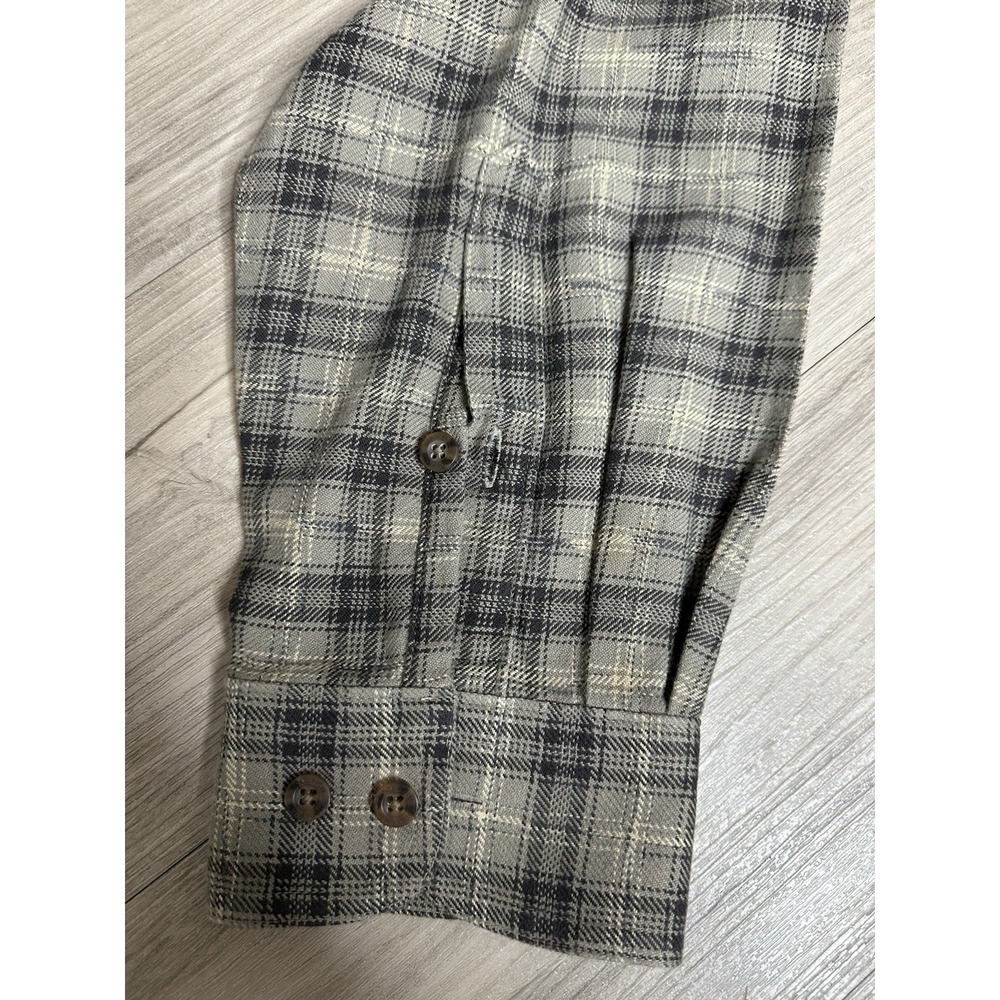 Woolrich Woolen Mills Heavy Men's Gray Plaid Outdoor Cotton Shirt Sz XXL - Picture 9 of 14